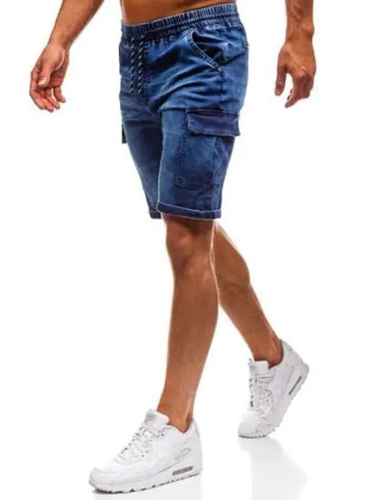 Men's Distressed Slim Fit Ripped Denim Shorts