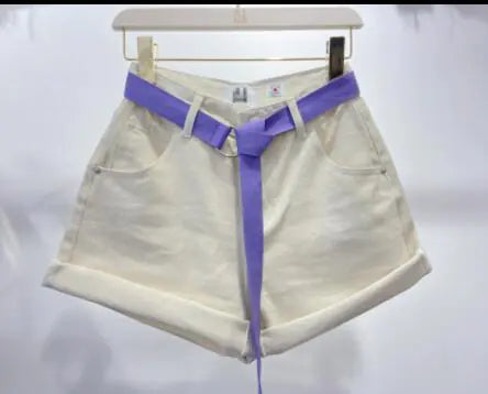 Women's Solid Color Denim Shorts