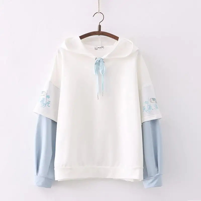 Hooded Splicing Pullover Hoodie for Women