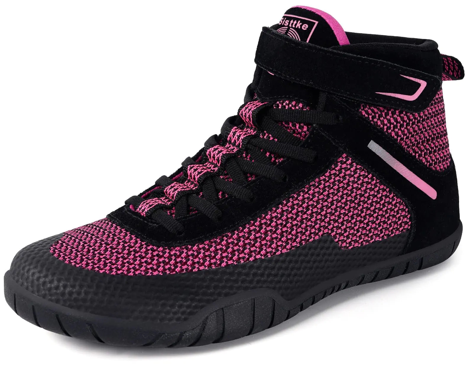 Women Wrestling Shoes Boxing Shoes Zero Drop Sole Black Rose