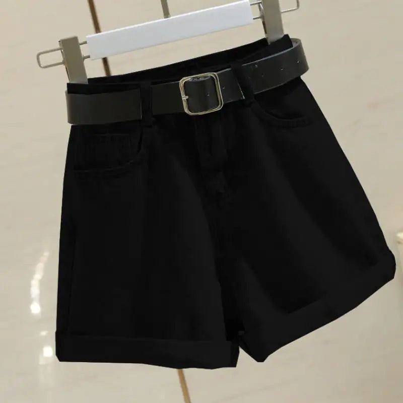 High Waist Loose Curling Women's Denim Shorts