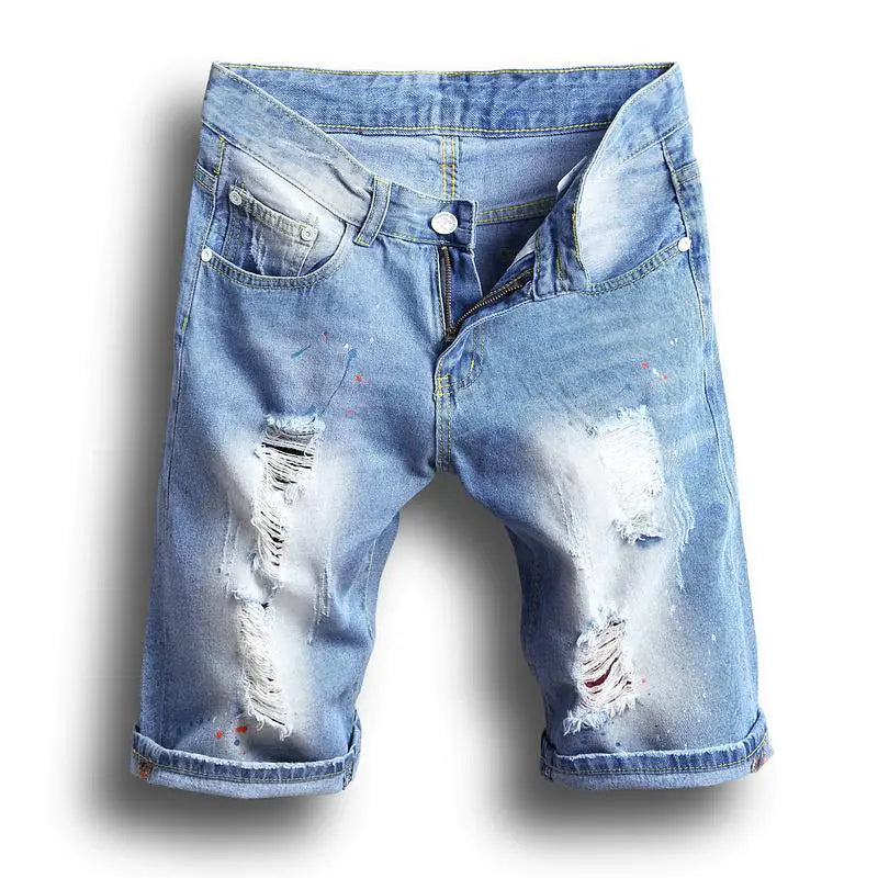 Men's Ripped Denim Shorts
