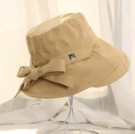 Foldable Cotton and Linen Solid Color Women's Hat