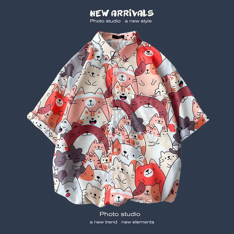 Chic Vintage Print Long Sleeve Shirt for Women