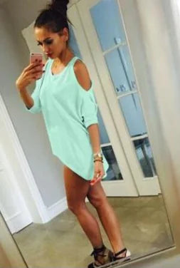 Plus Size Loose Shoulder T-Shirt for Women
