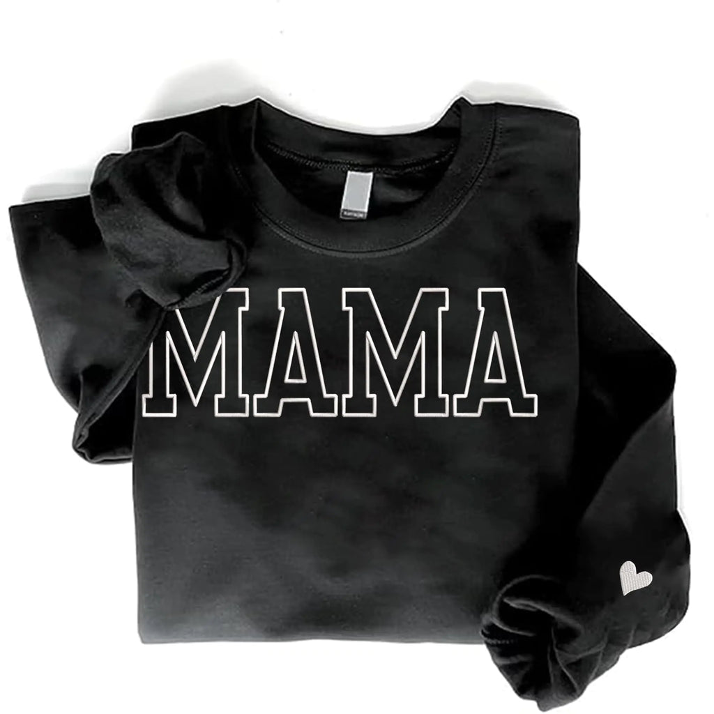 Regamor Mama Sweatshirts For Women Embroidered Sweatshirt For Mama Custom Mama Sweatshirt New Mom Gifts Embroidered Mama Est 2023 Sweatshirt Embroidered Sweatshirt For Mama Mama Sweatshirt 3