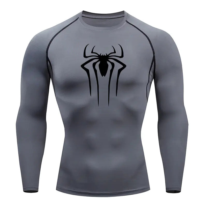 Men's Long Sleeve Fitness Shirt - Breathable Polyester T-Shirt