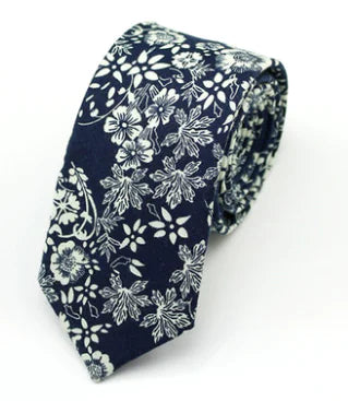 Xinclubna Korean Style Cotton Tie, 6cm Casual Print Tie