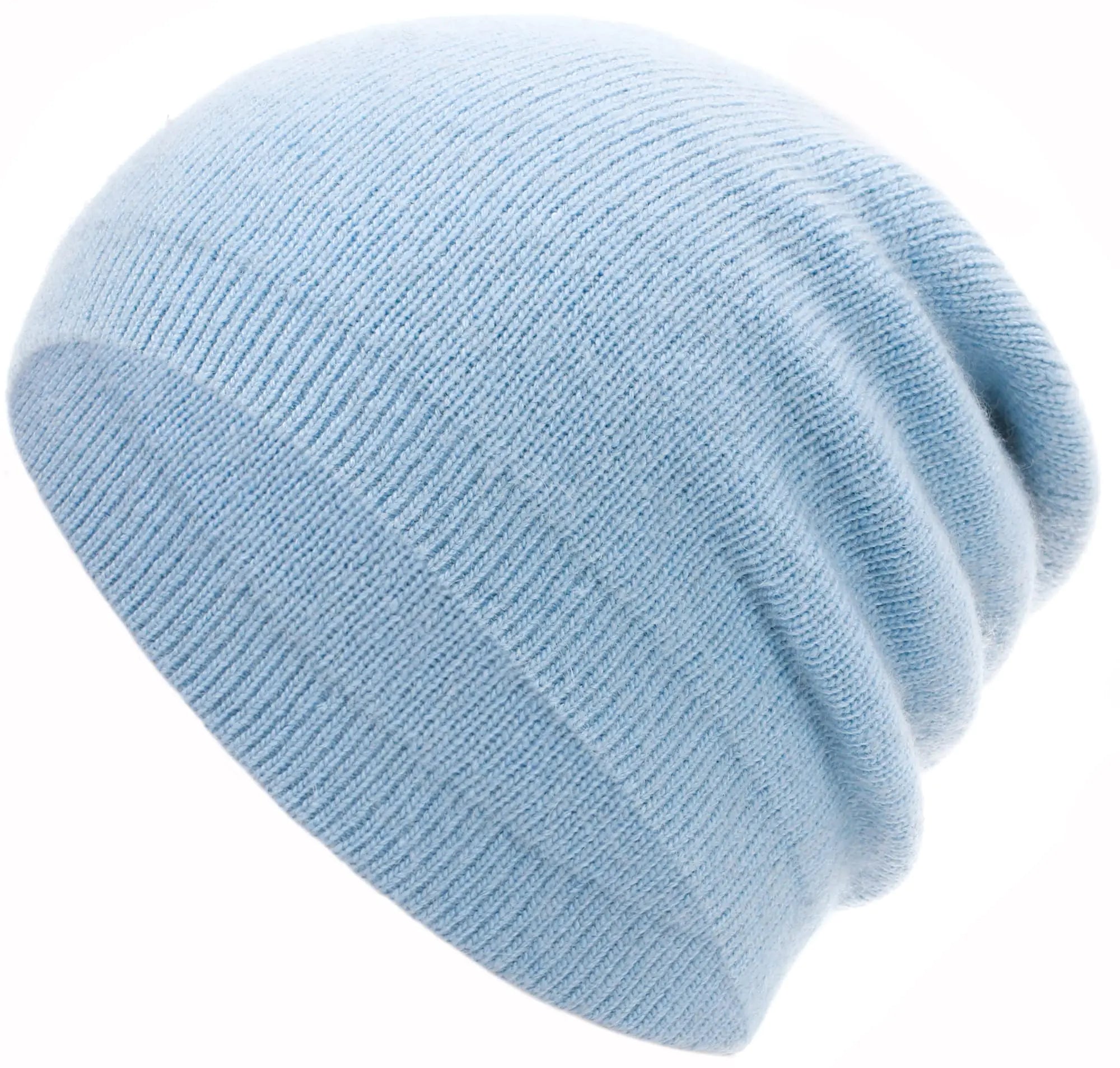 EASTER BARTHE Blue Cashmere Beanie Hat for Women Men Warm Winter Knit Slouchy Beanie Stocking Hat Ski Beanie Cap (Blue)