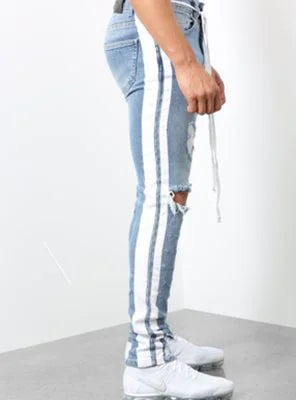 Men's Jeans with Pull-Link Ribbon Detail