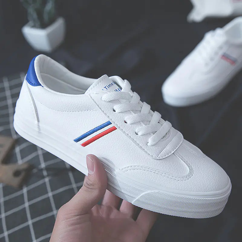 Colorful White Sneakers, Casual Style Sneakers