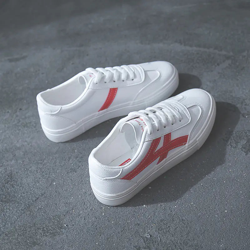 Colorful White Sneakers, Casual Style Sneakers