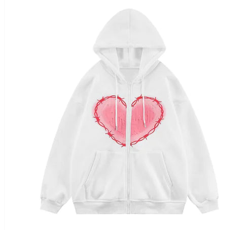Unisex Heart Foam Print Hoodie for Men