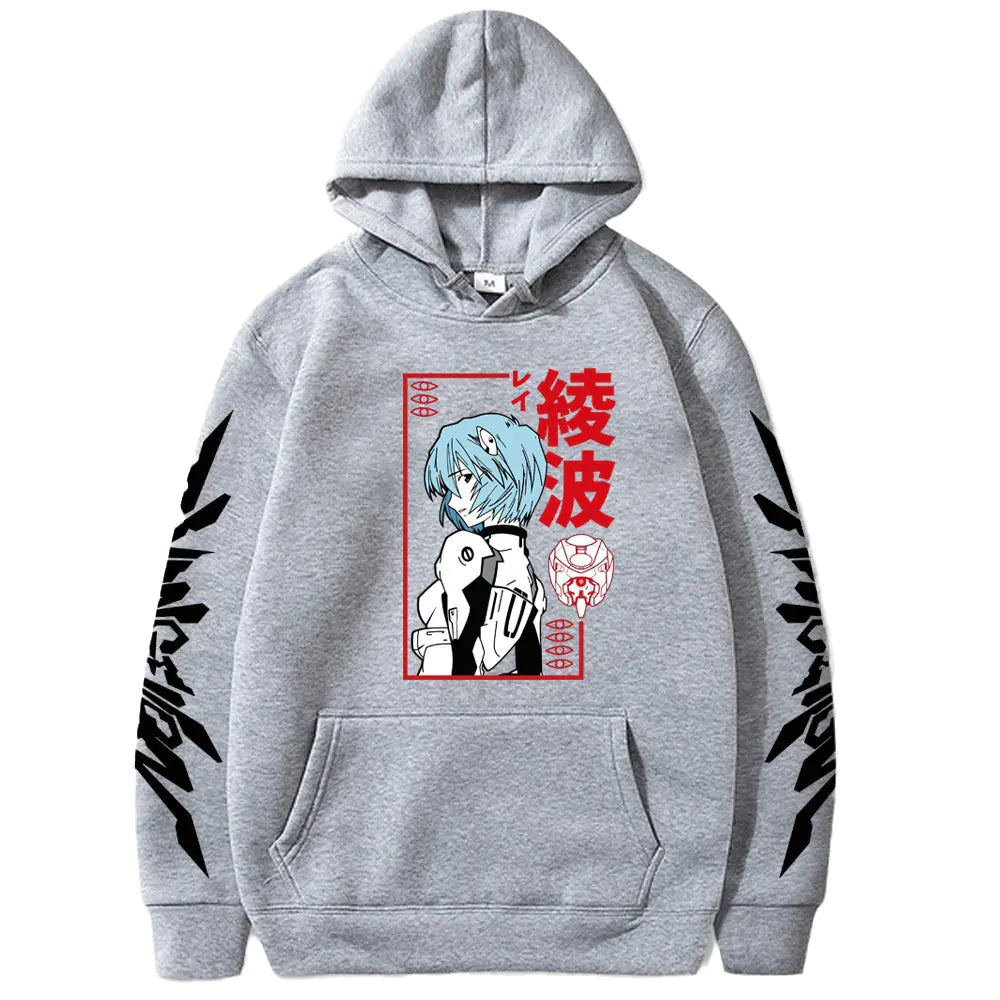 Evangelion Printed Loose Fit Hoodie for Men
