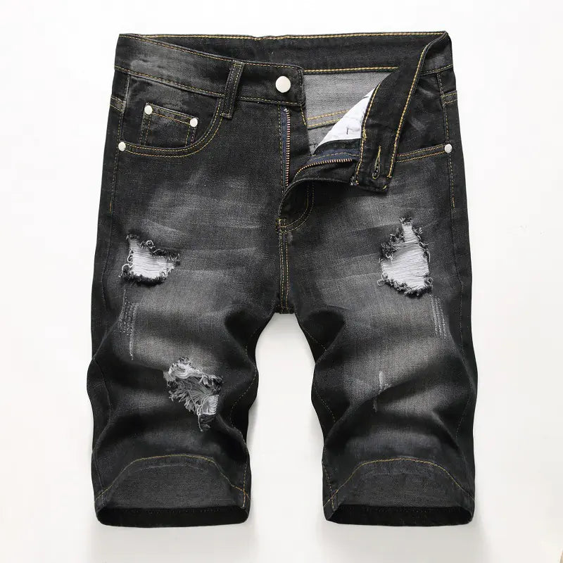 Trendy Men's Stretch Denim Shorts