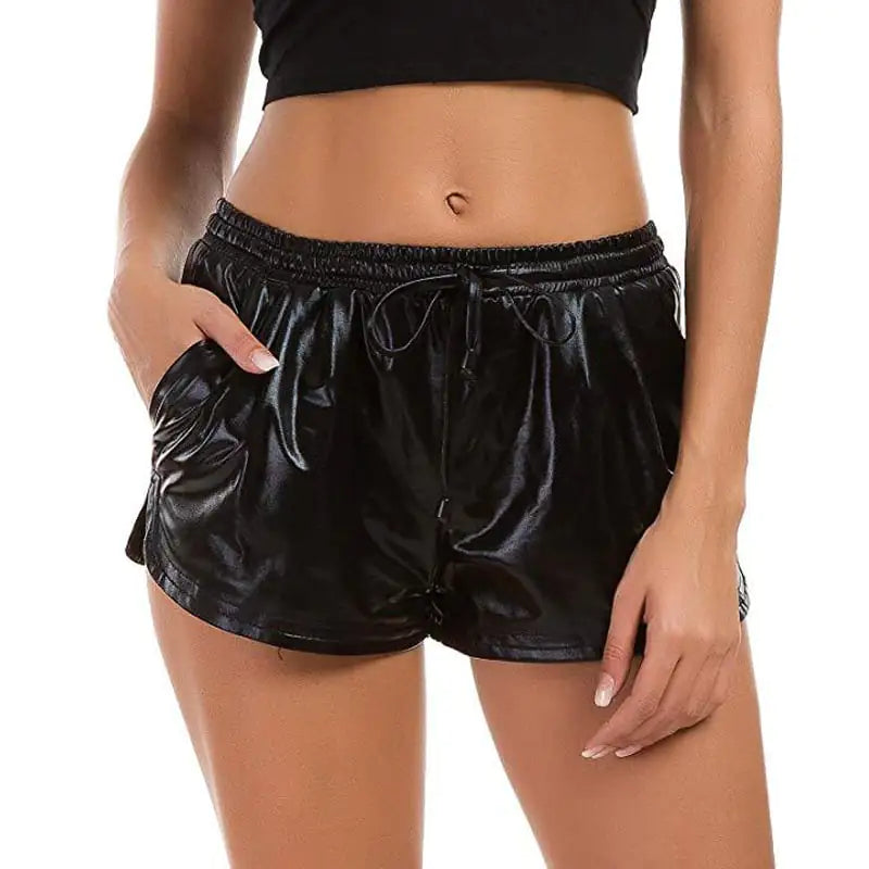 Women's PU Casual Fitness Shorts