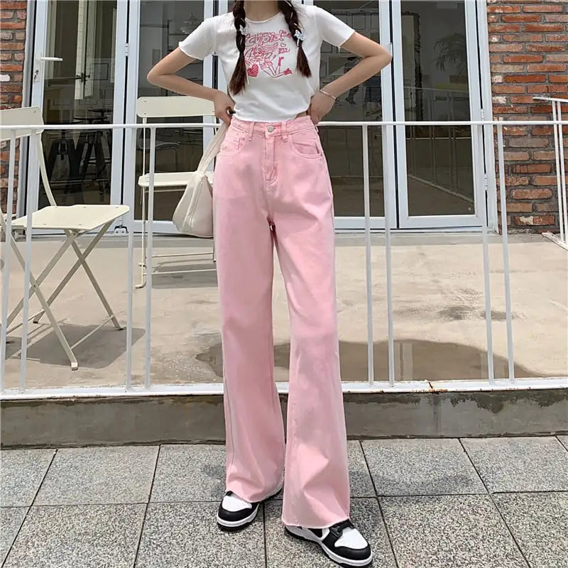 High Waist Wide Leg Loose Straight-Leg Women's Jeans