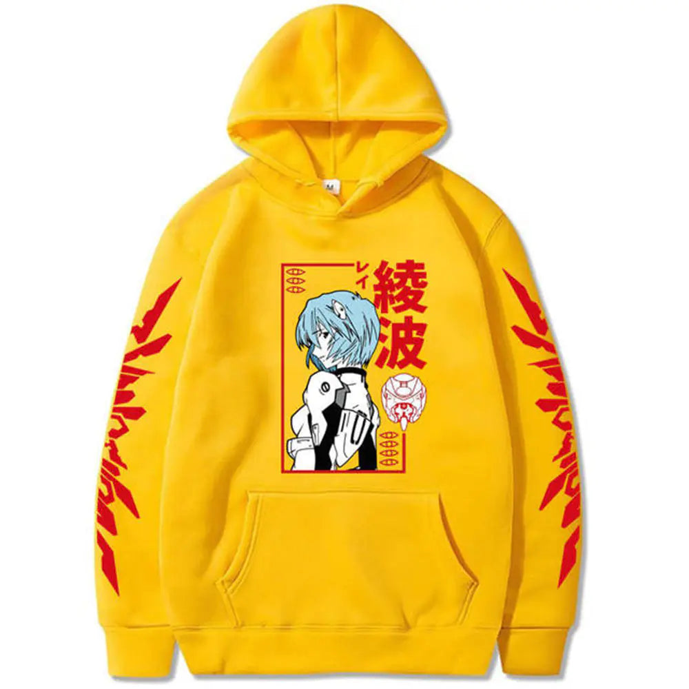 Evangelion Printed Loose Fit Hoodie for Men
