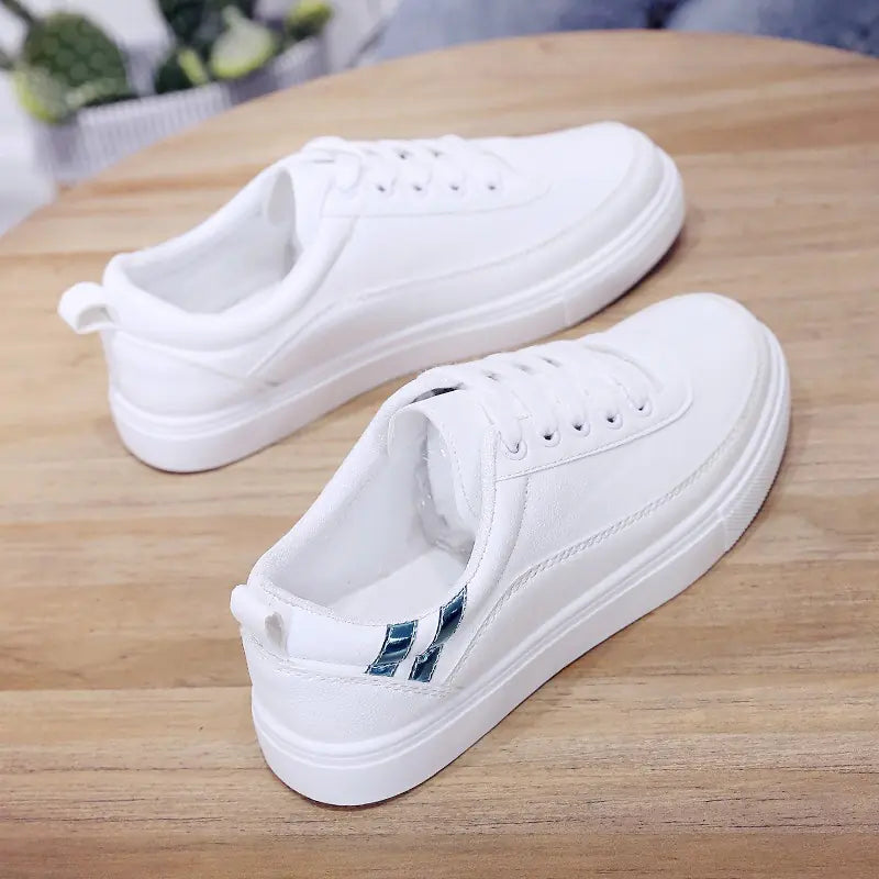 Colorful White Sneakers, Casual Style Sneakers