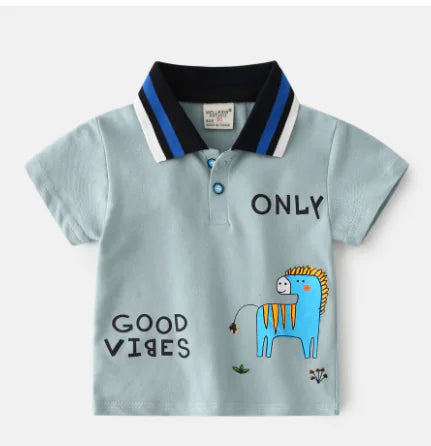 Korean Style Polo Shirt for Kids - Trendy T-Shirt