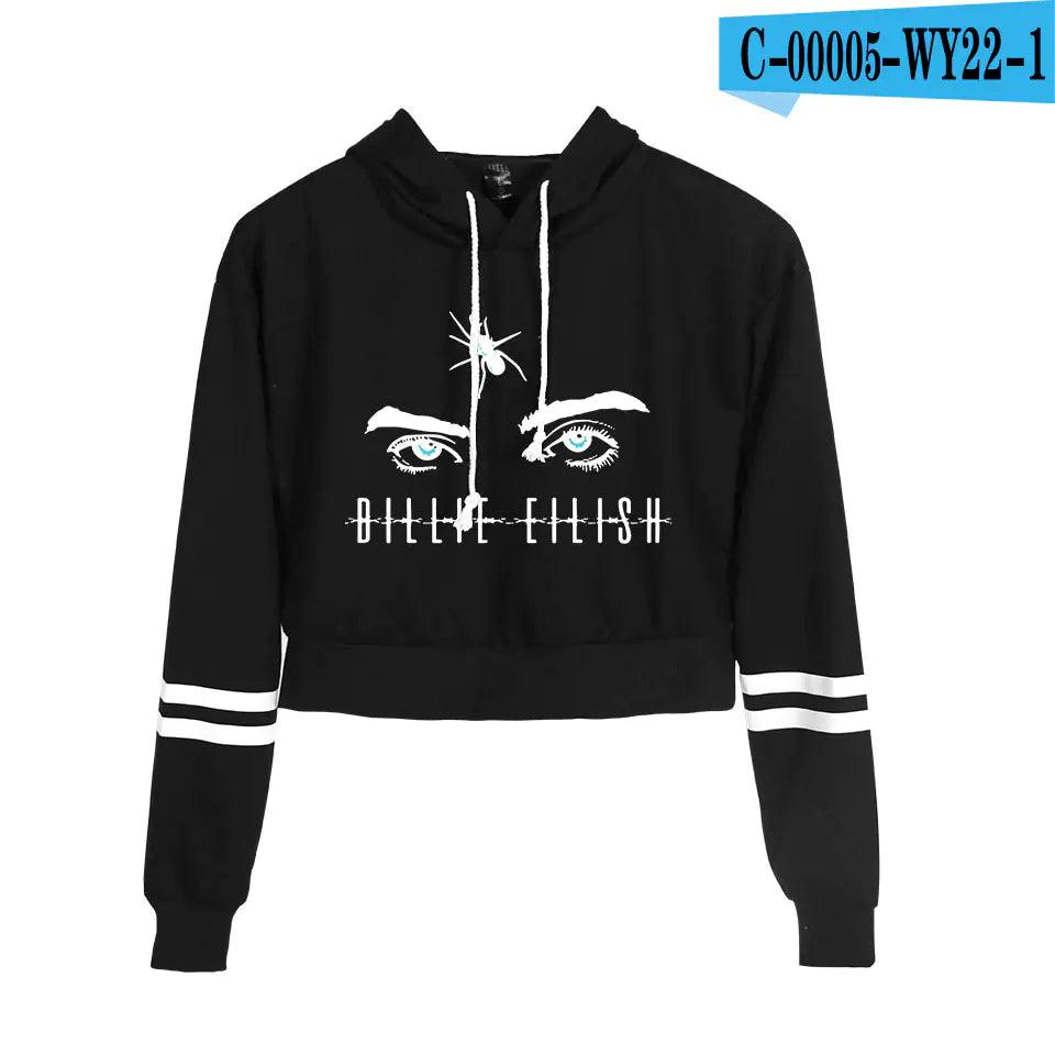 Singer Hoodie Crop Top Series for Women