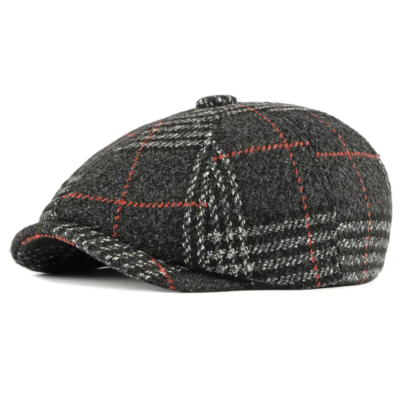 Men's Winter Painter Beret - Warm Octagonal Hat