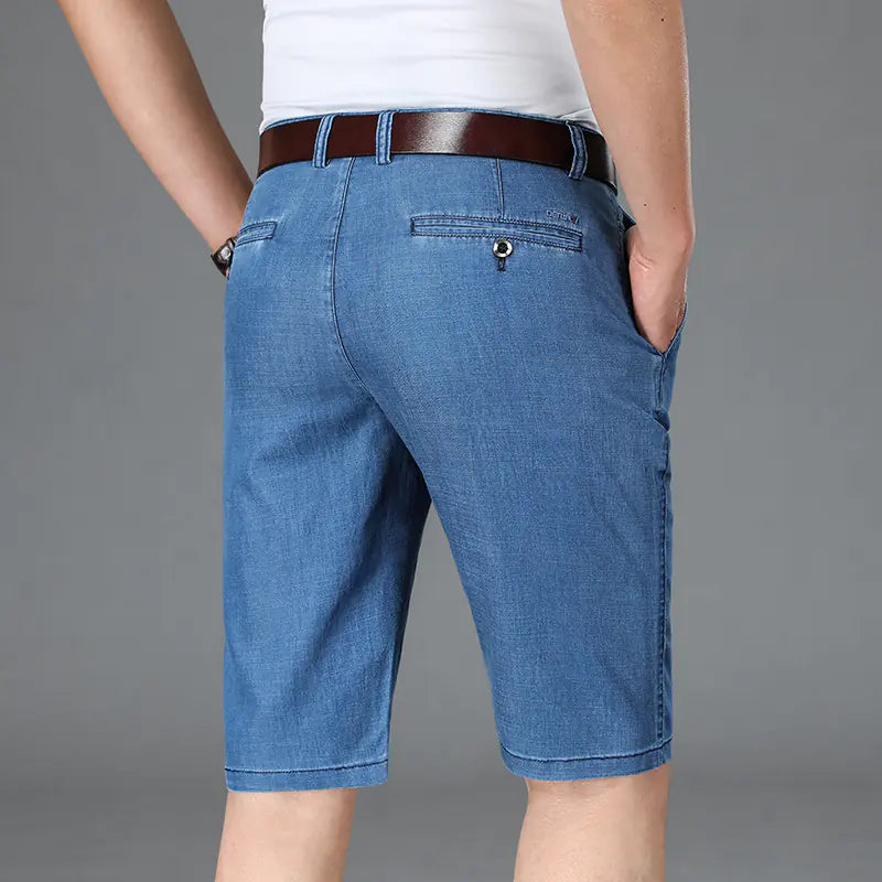Men's Business Loose Fit Tencel Denim Shorts