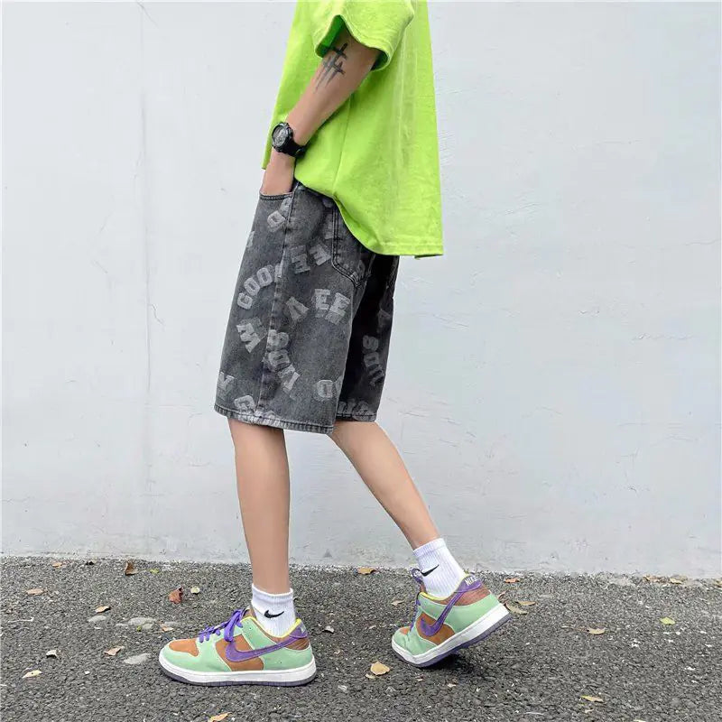 2023 Men's Korean Style Loose Denim Shorts