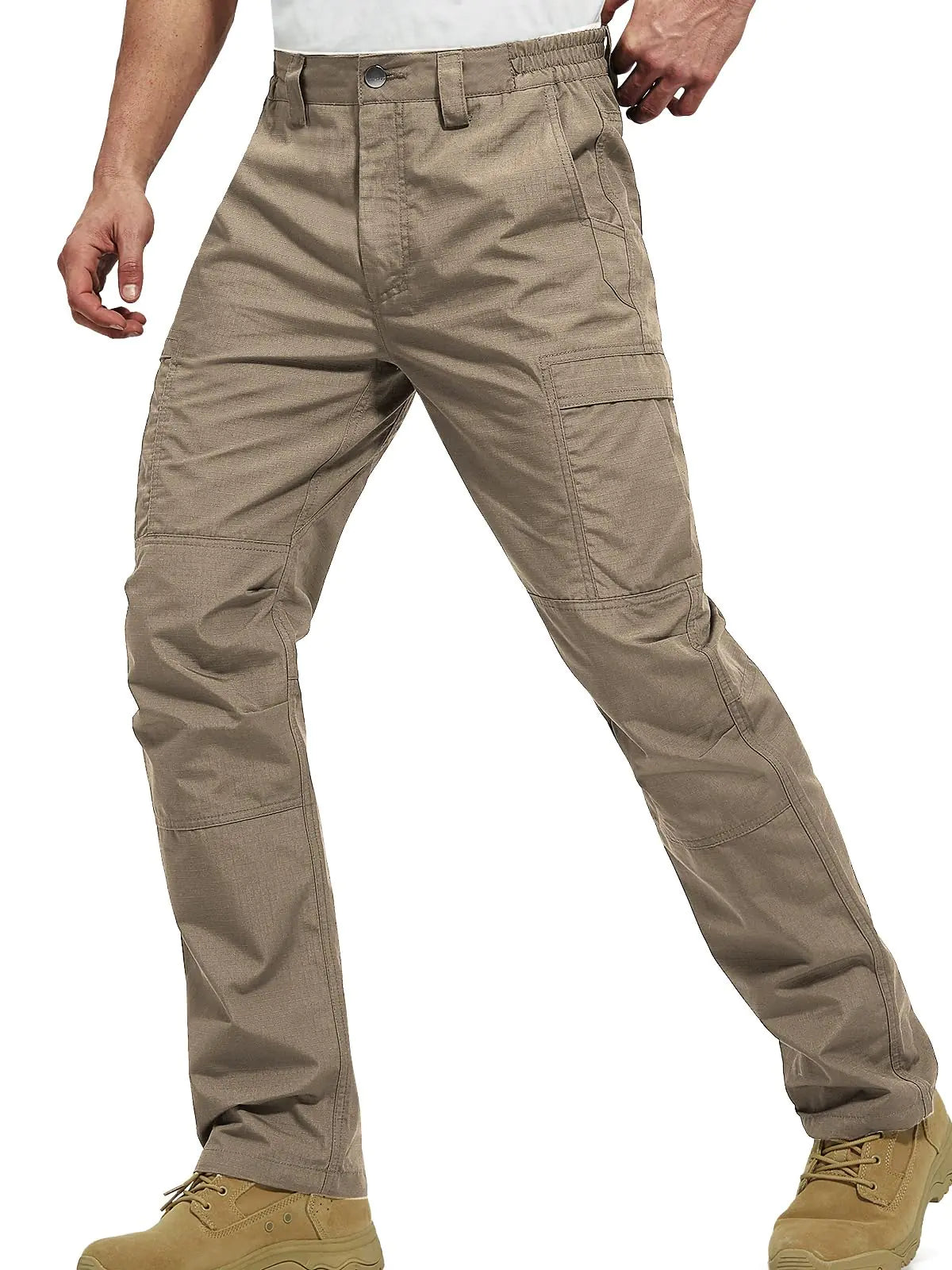 FREE SOLDIER Mens Cargo Pants Water Resistant Ripstop Tactical Pants for Men Work Pants Lightweight Outdoor Hiking Pants Men (Classic Brown 40W x 30L)