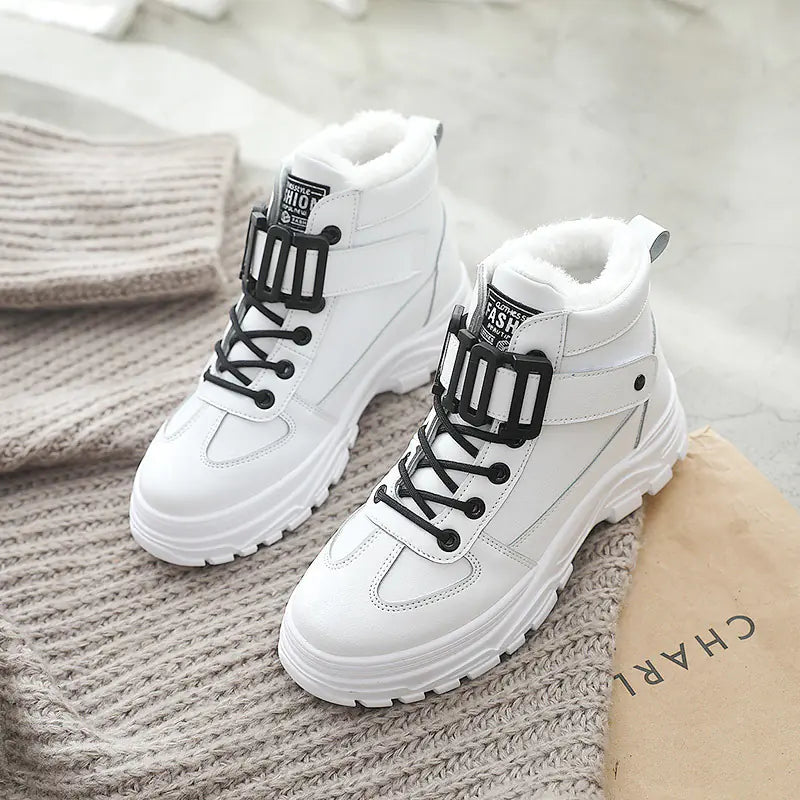 2002 Winter High-Top Women's Sneakers with Fleece