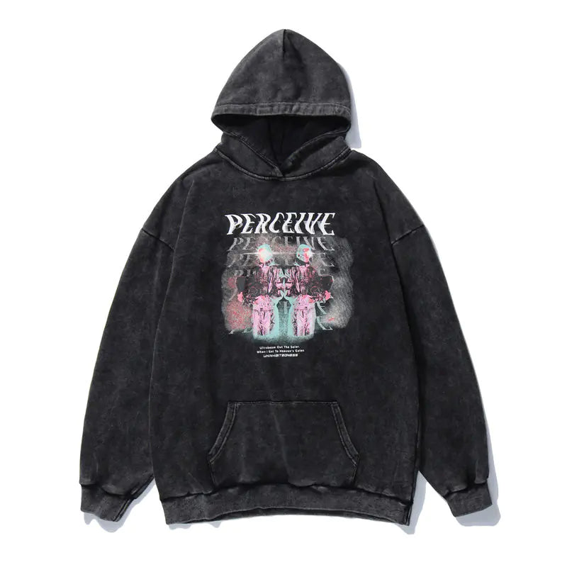 Vintage Washed Hoodie for Men - Hip Hop Casual Wear