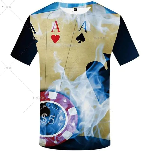 3D Printed Playing Cards T-Shirt for Men and Women