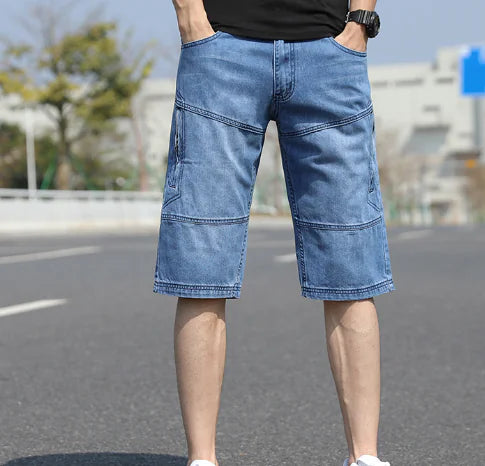 Men's Casual Elastic Denim Sports Shorts