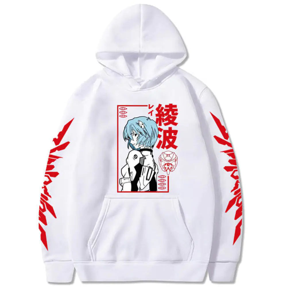 Evangelion Printed Loose Fit Hoodie for Men