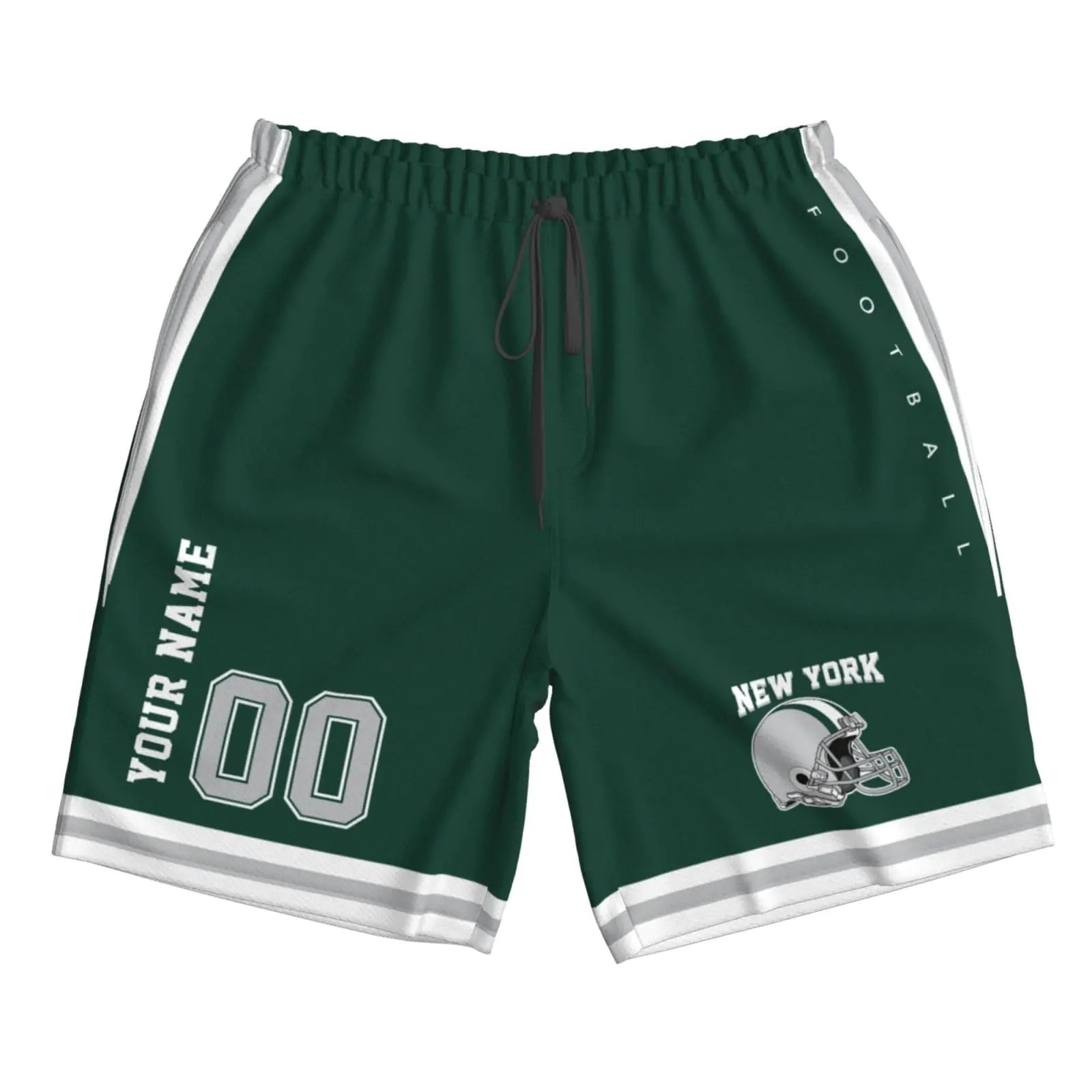 Personalized New York Shorts for Men Personalized Mens Beach Shorts with Name Number Customized Quick Dry Football Shorts Gifts for Men Youths Women Fans