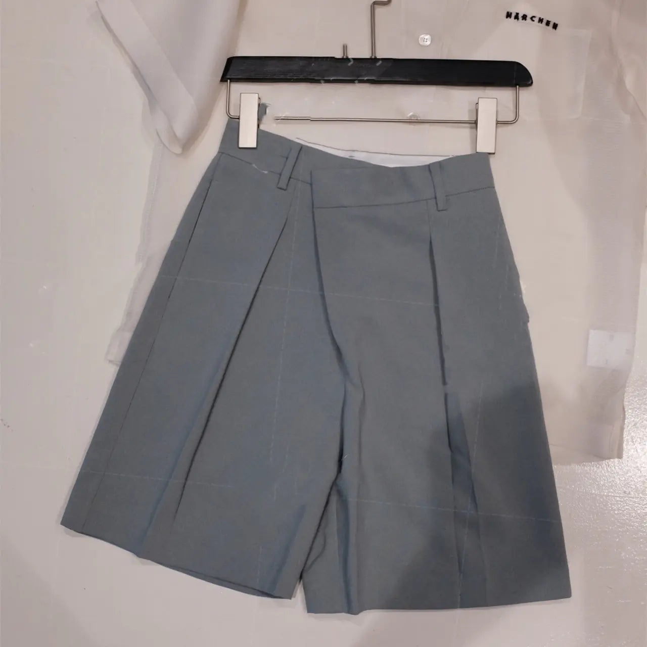 Diagonal Placket Bermuda Shorts Suit for Men