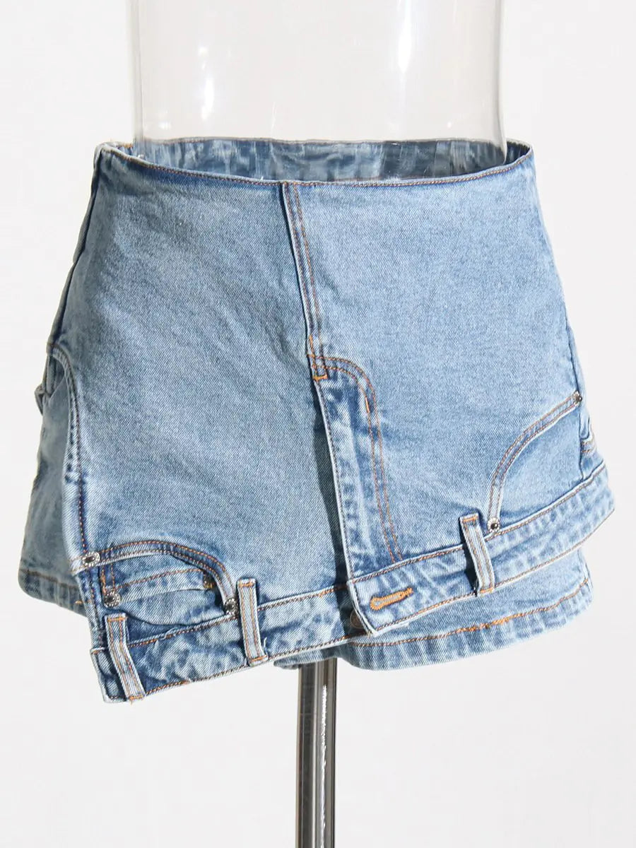 Personalized Women's Denim Stitch Shorts