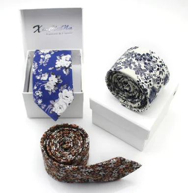 Xinclubna Korean Style Cotton Tie, 6cm Casual Print Tie