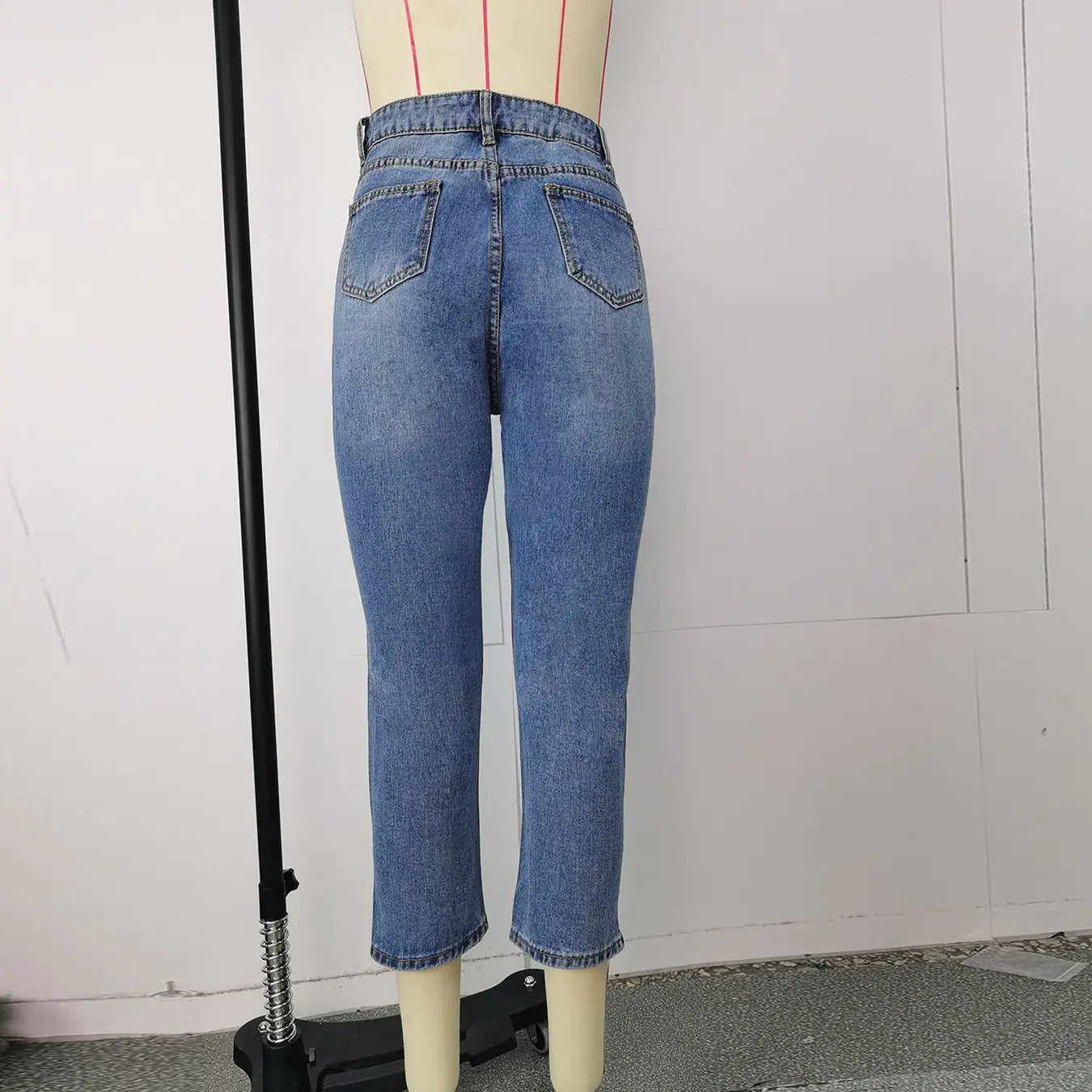 Irregular Denim Skinny Pants for Women