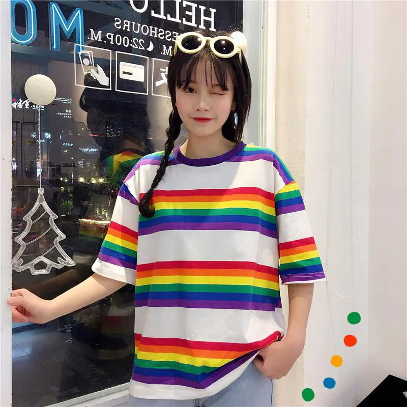 Rainbow Short Sleeve T-Shirt for Women