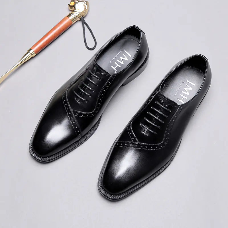 Retro Pointed Business Wedding Shoes for Men