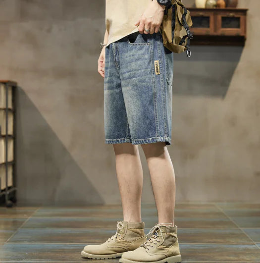 Men's Stretch Denim Five-Point Shorts