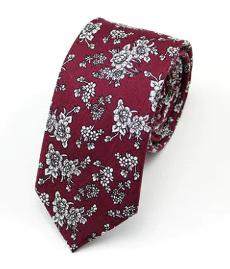Xinclubna Korean Style Cotton Tie, 6cm Casual Print Tie
