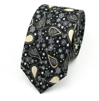 Xinclubna Korean Style Cotton Tie, 6cm Casual Print Tie