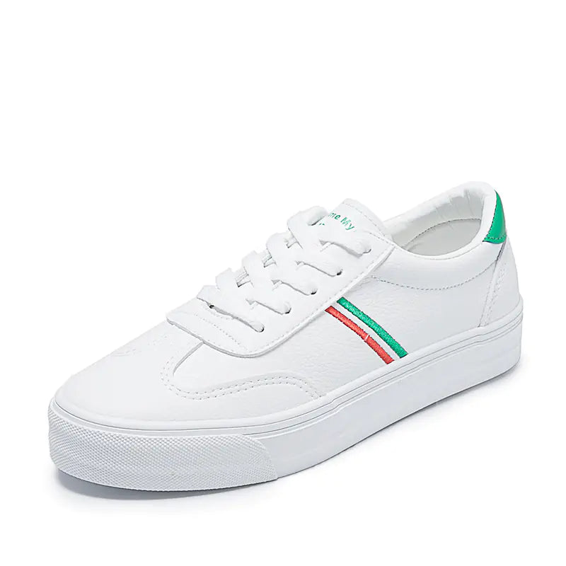 Colorful White Sneakers, Casual Style Sneakers