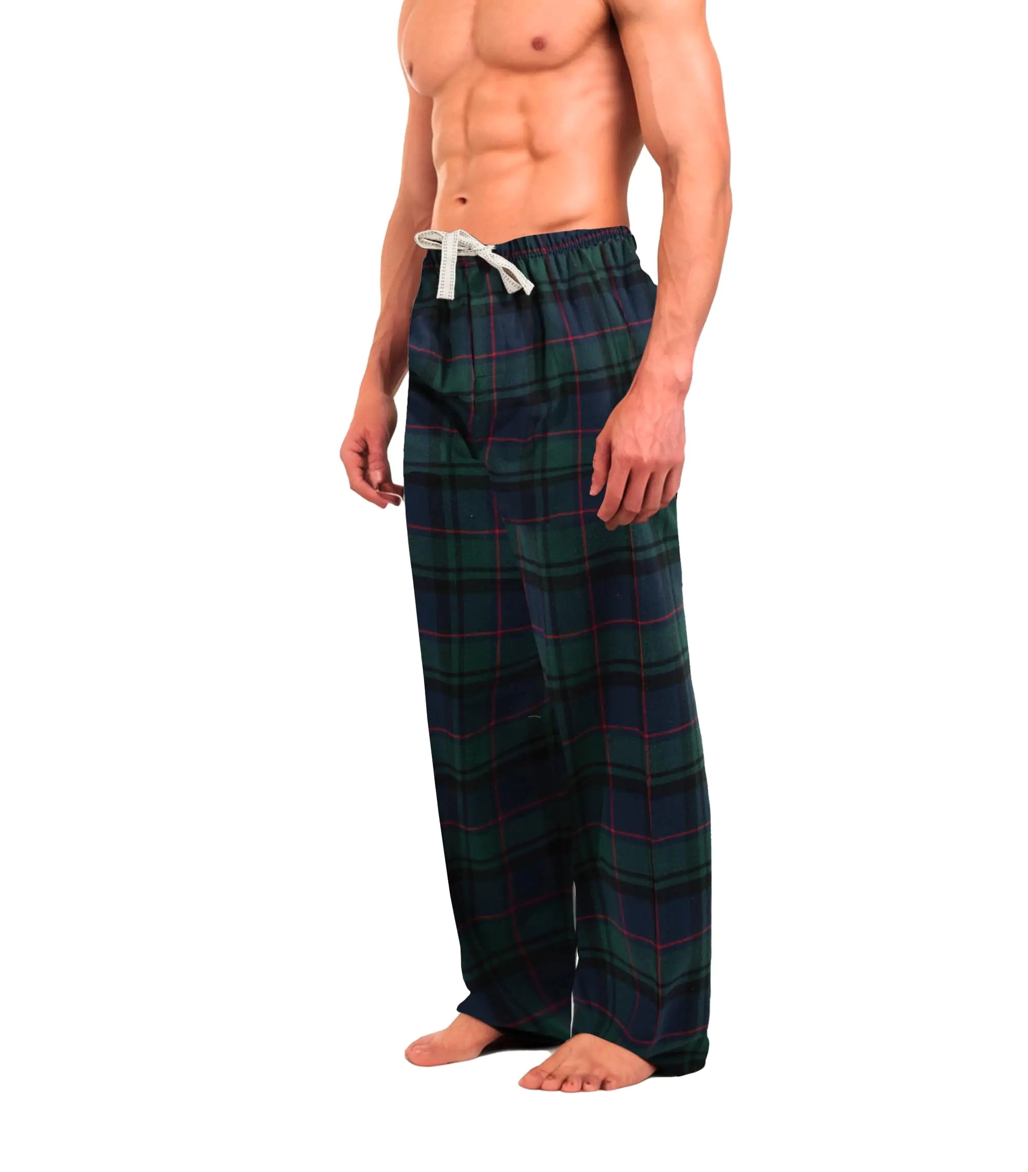 Bottoms Out Mens Flannel Pajama Pants Comfortable Woven Sleepwear Bottoms Soft Flannel Sleep Pants Lounge Pants for Men Green/Navy Large Men