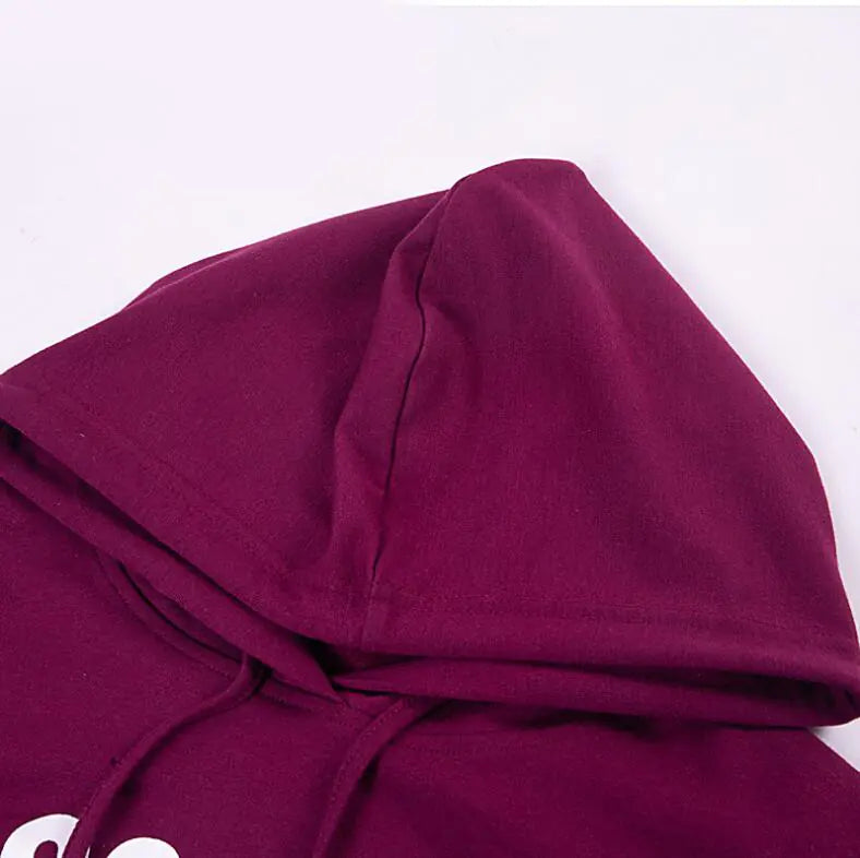 Cotton Lettered Long Sleeve Hoodie for Women