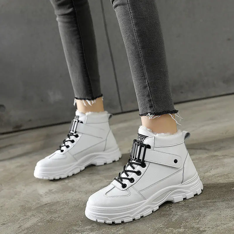 2002 Winter High-Top Women's Sneakers with Fleece