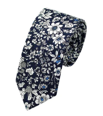 Xinclubna Korean Style Cotton Tie, 6cm Casual Print Tie
