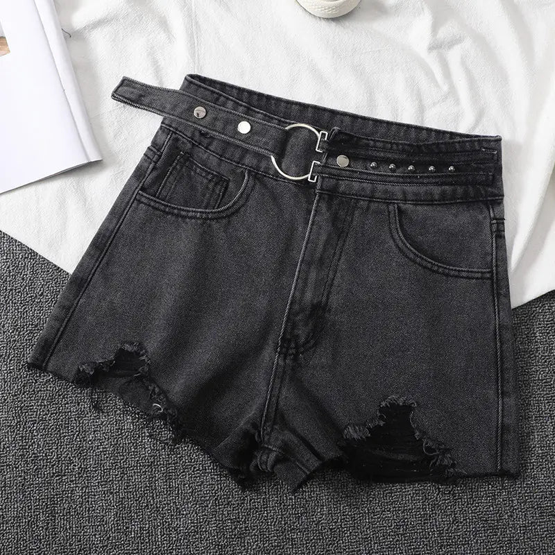 Women's Ripped Loose Denim Shorts